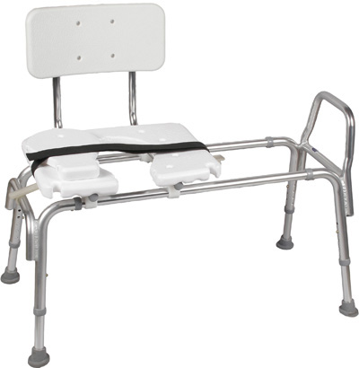 Heavy Duty Sliding Transfer Bench With Cutout Seat