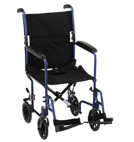 19 inch Transport Chair with Fixed Arms