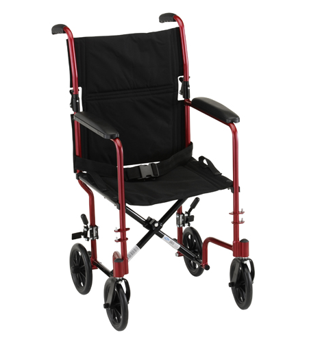 19 inch Transport Chair with Fixed Arms-3638