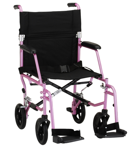 Pink lightweight store wheelchair