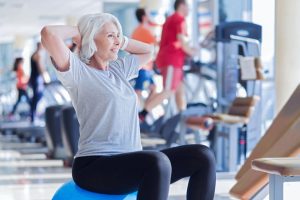 Senior woman working out and staying active