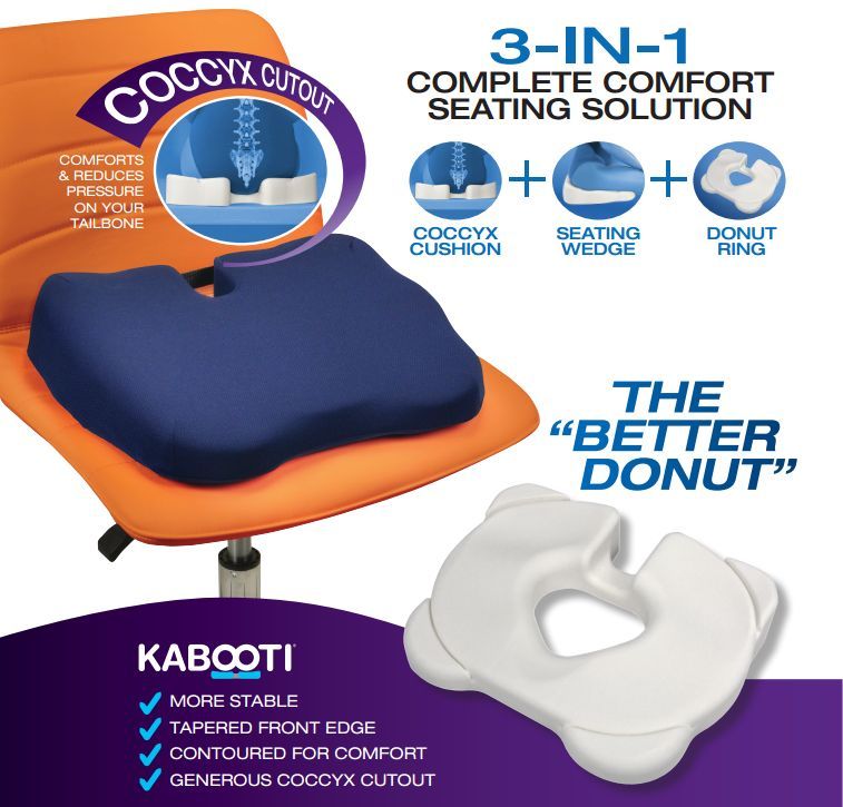 Contour Products Kabooti Coccyx Foam Seat Cushion, Blue