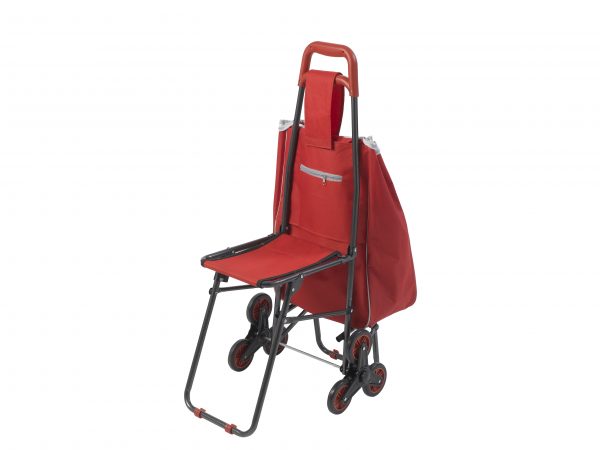 Deluxe Rolling Shopping Cart with Seat-5391