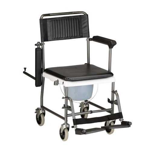 DROP-ARM TRANSPORT CHAIR COMMODE-0