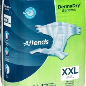 Adult Incontinent Brief Attends® DermaDry™ Tab Closure 2X-Large Disposable Heavy Absorbency-0