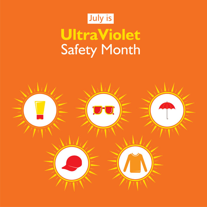 Ultra violet safety month celebration poster design