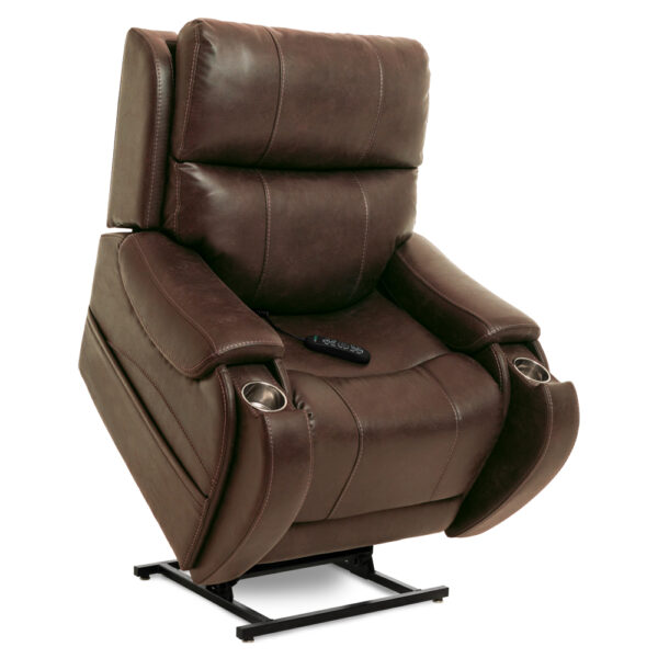 brown leather power lift recliner chair
