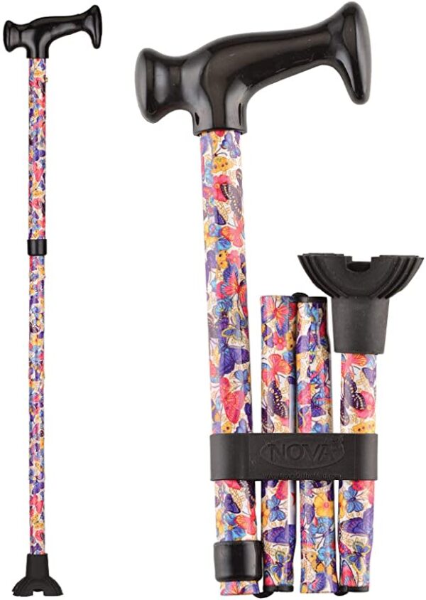 Folding Cane w/butterflies
