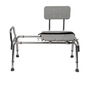 SLIDING TRANSFER BENCH OPEN COMMODE  /400 LBS.