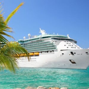 Cruise ship vacation sailing through the tropics