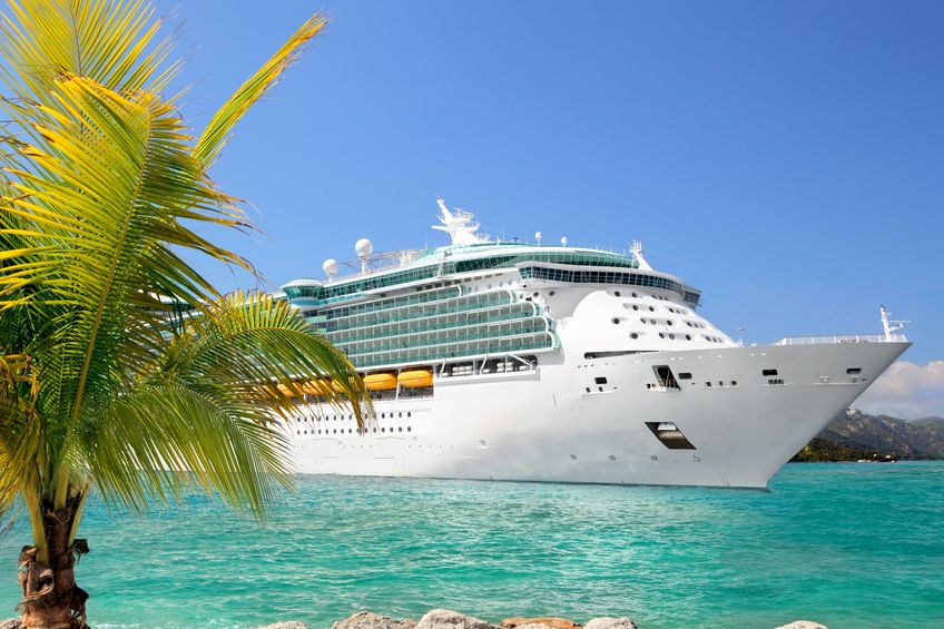 Cruise ship vacation sailing through the tropics
